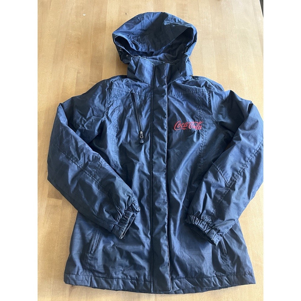 Coca Cola Women's Black Sz XS Fleece Lined Hooded Port Authority Jacket Work‎